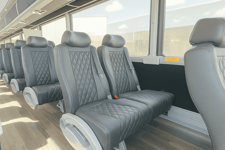 interior of Toledo Coach Bus Service charter bus