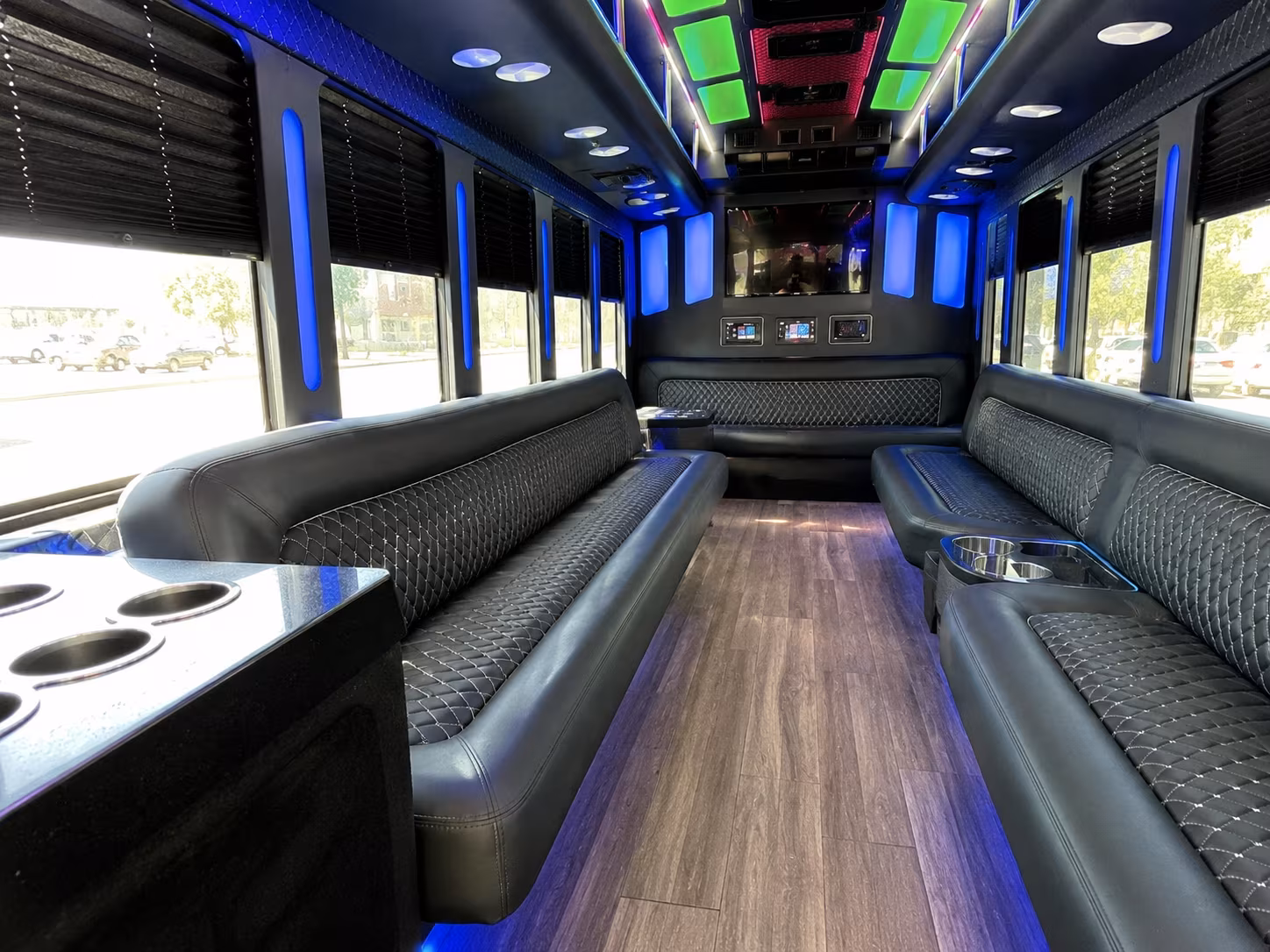 toledo 15 passenger party bus inside