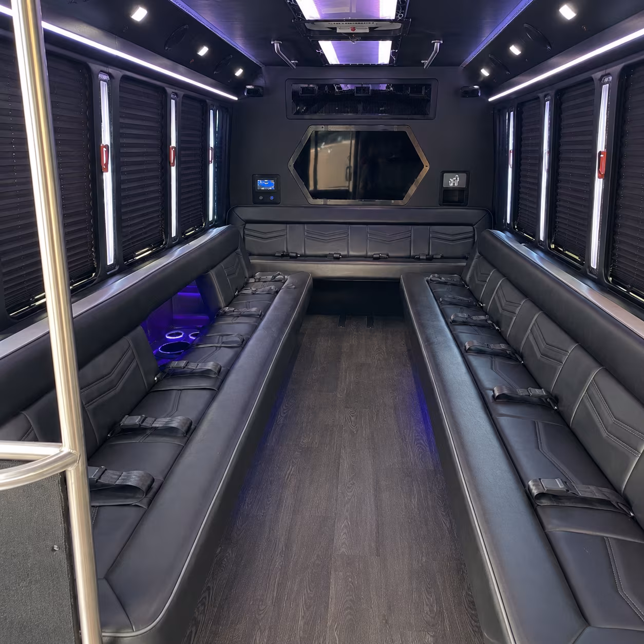 toledo 18 passenger party bus interior