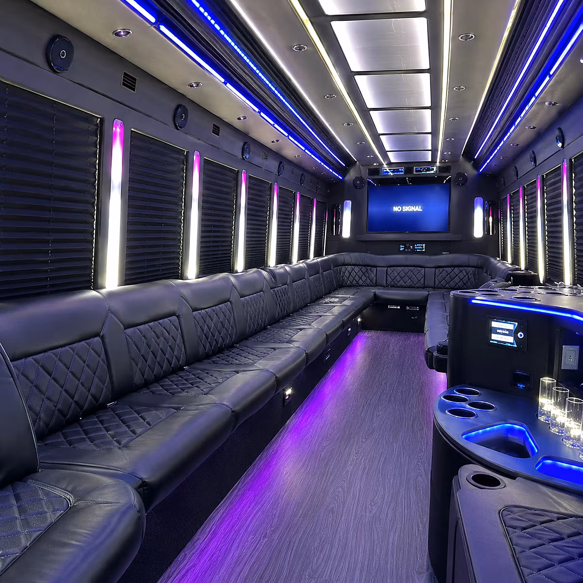 toledo 30 passenger party bus inside